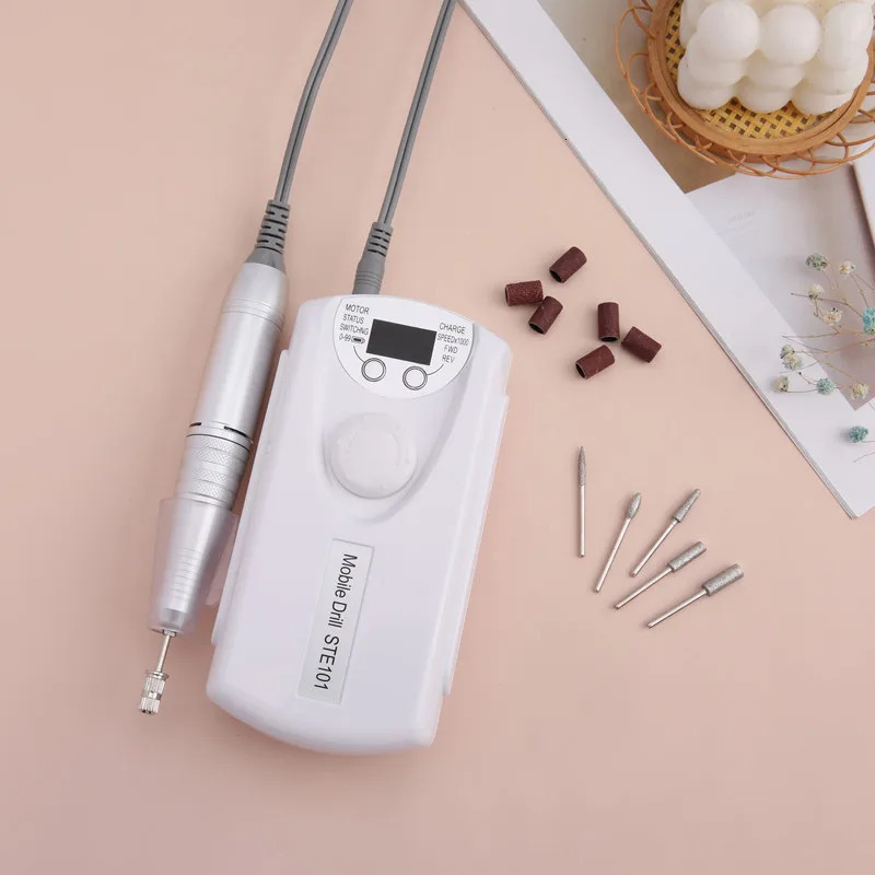Nail Art Equipment 35000RPM Nail Drill Machine Electric Nail Sander Cordless Rechargable Manicure Machine Milling Cutter Nail Machine 231207