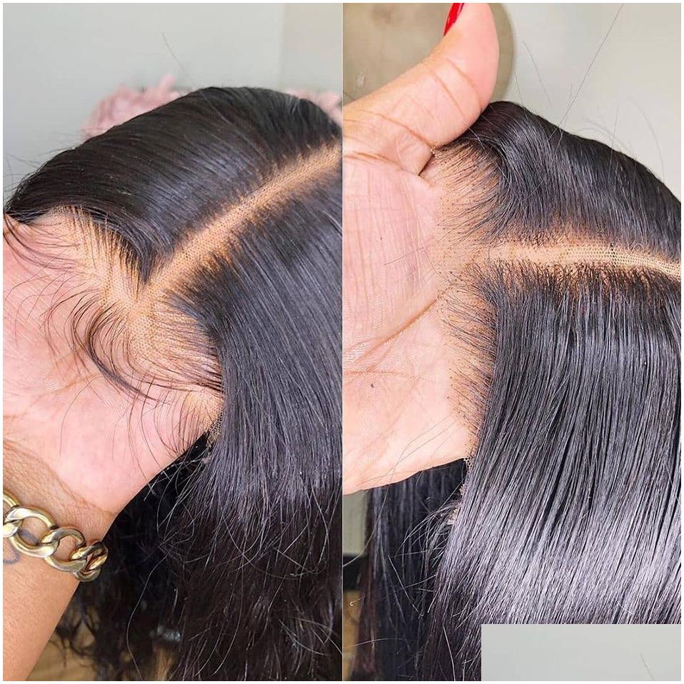 Synthetic Wigs 360 Lace Frontal Straight Human Hair Brazilian 28 30 Inch Front Closure Wig For Women Drop Delivery Products Dho9B