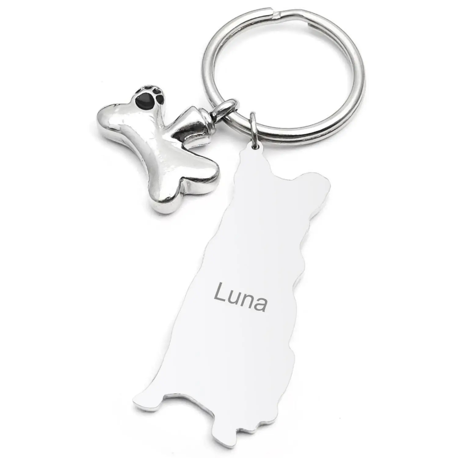 Key Rings Custom Dog Urn Keychain Personalized Ashes Chain Cylinder Cremation Pet Memorial Ring Po Keepsake Jewelry 231206