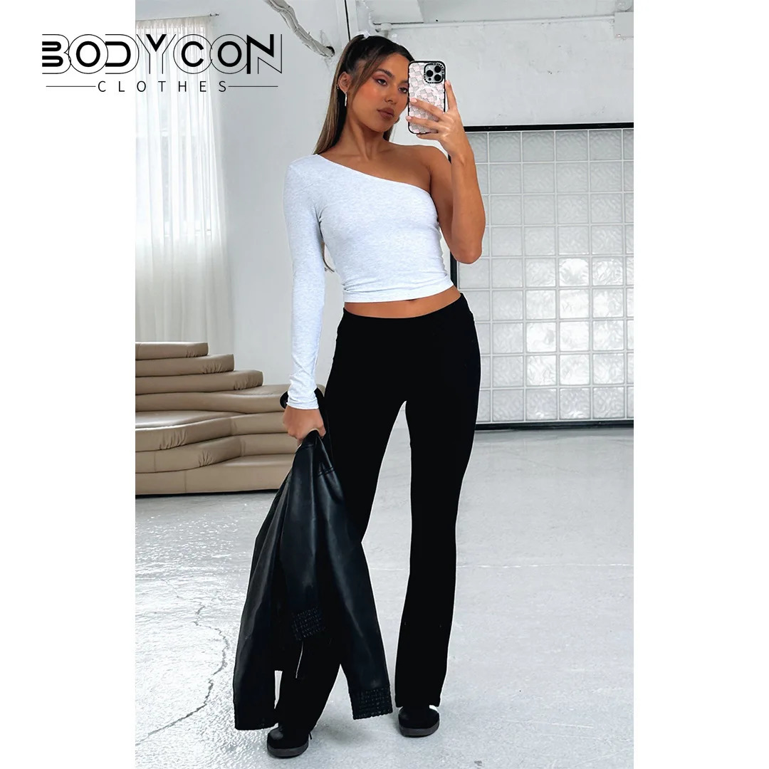 Women's Pants 's Solid Woman Slim Fitting High Waisted Streetwear Casual Flare Pant Clothes Full Length s Trousers 231206