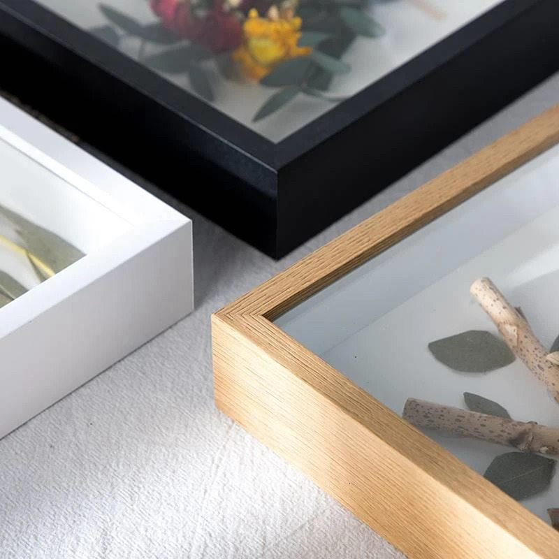 Frames Glass Specimen Po Frame Creative Dried Flower Picture Display Board Bedroom Living Room Decor Simple Desktop Ornament 231207