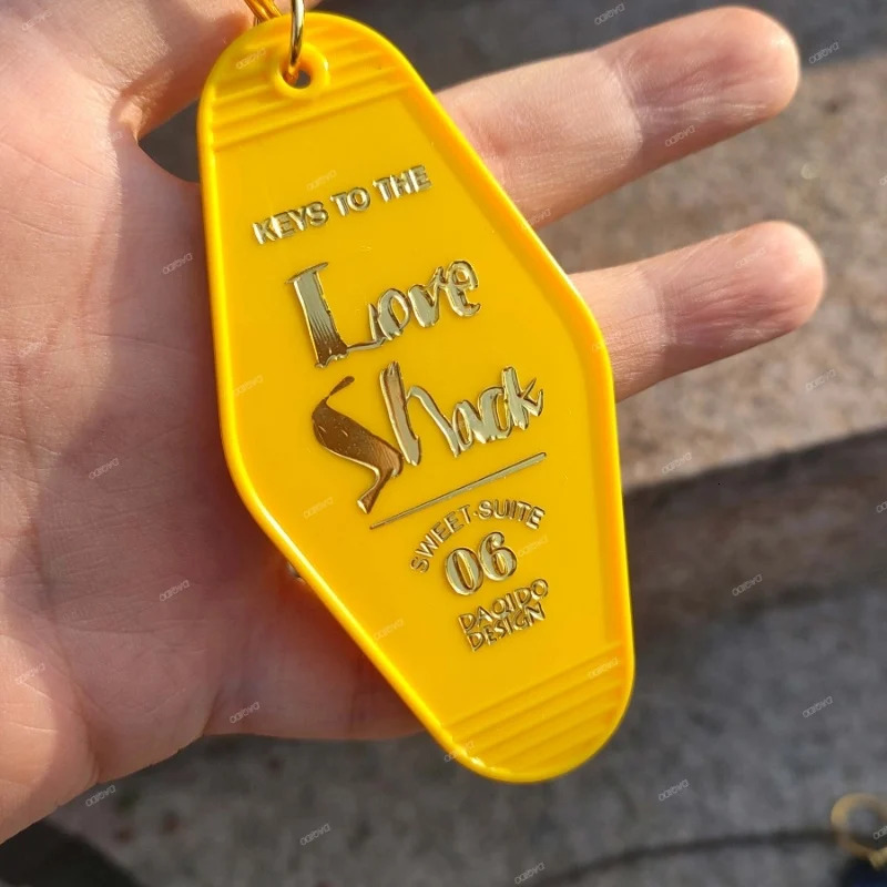 Key Rings Daqido Promotional Custom stamping Blank el Keychain a variety of color Motel Label Holder Acrylic Chain 231206