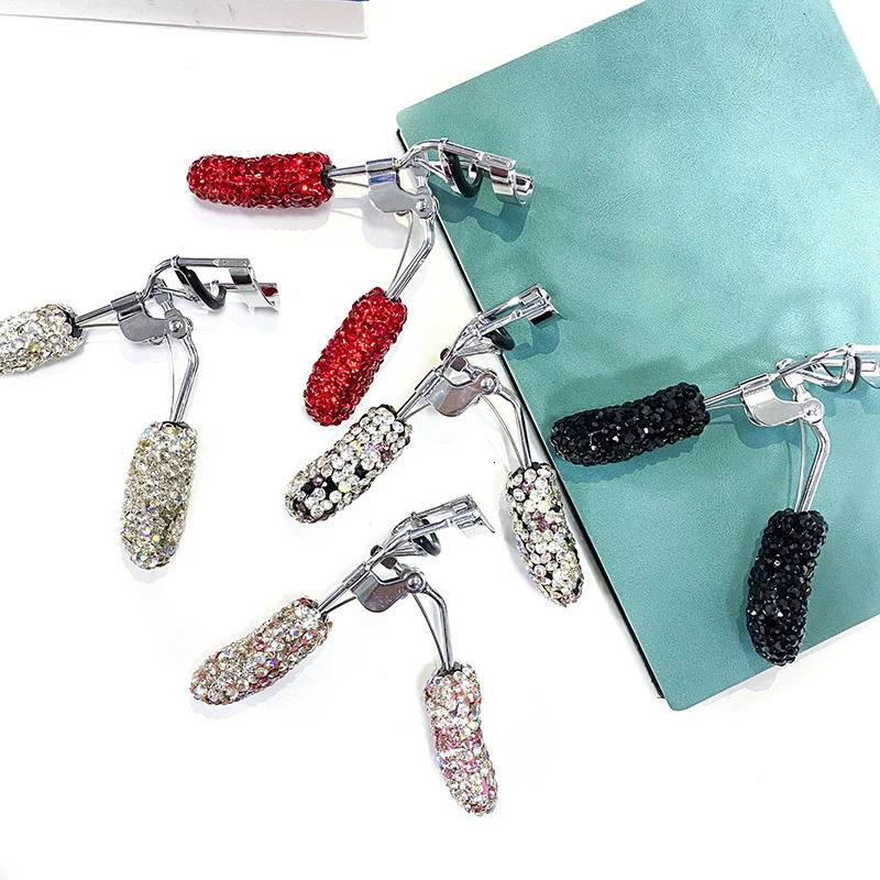 Eyelash Curler Bling Rhinestone Protable Colorful Eyelashes Curler Tweezer Curling Eye Lashes Clip Cosmetic Beauty Makeup EyelashesTool 231202