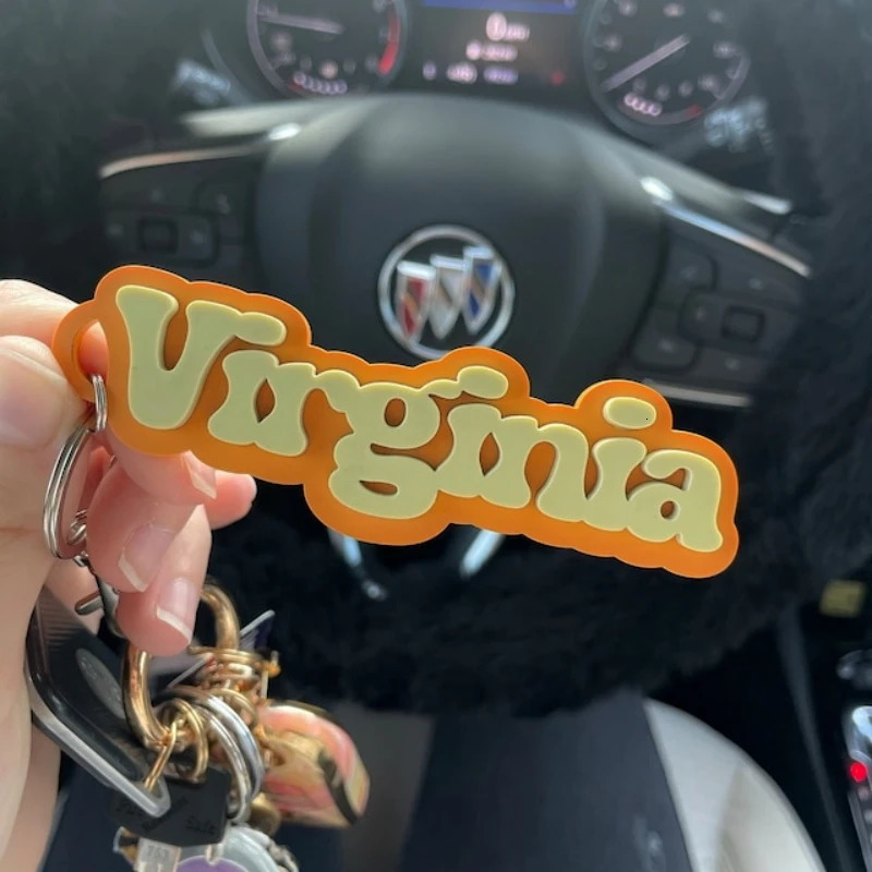 Key Rings Personalized Name Keychain Custom School Bag Nameplate Acrylic Multicolor Backpack Charm Children's Lunch Box Tag Gift 231206