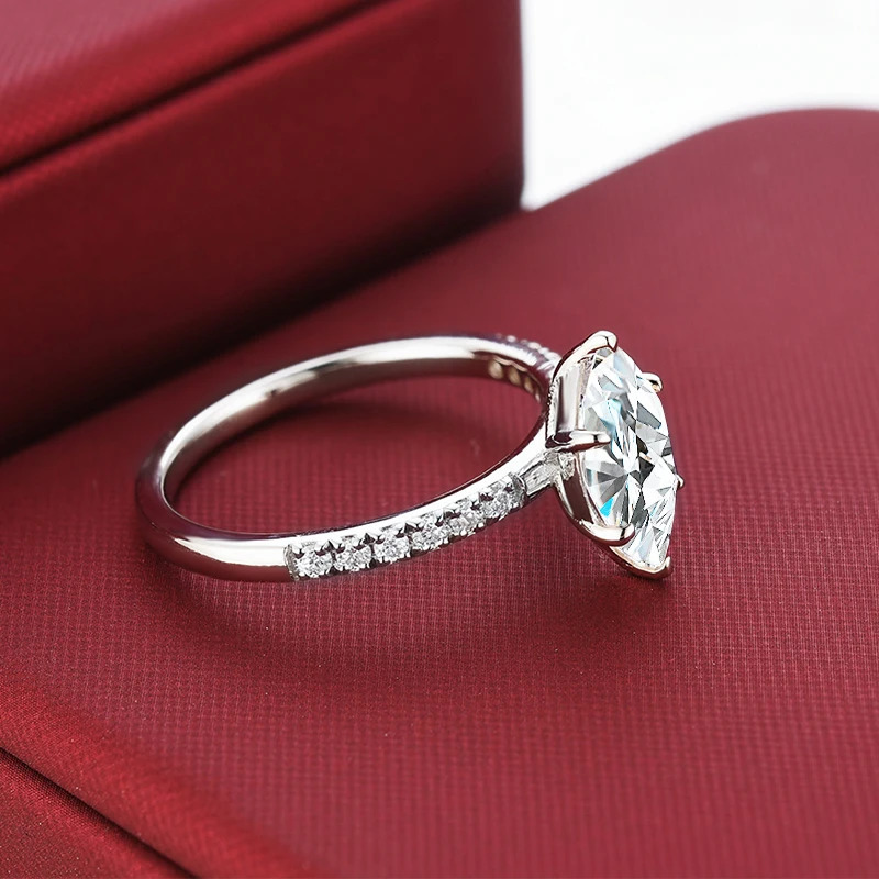 Wedding Rings Onelaugh 15ct D Color Full Engagement For Women Marquise Cut Diamond Sterling Silver Ring 231206
