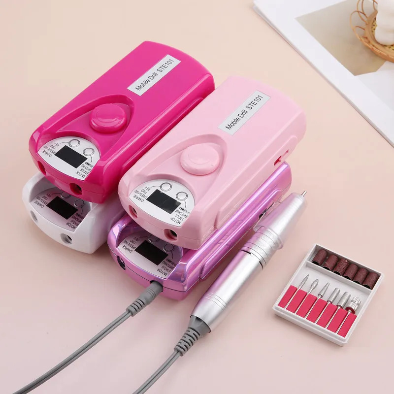 Nail Art Equipment 35000RPM Nail Drill Machine Electric Nail Sander Cordless Rechargable Manicure Machine Milling Cutter Nail Machine 231207
