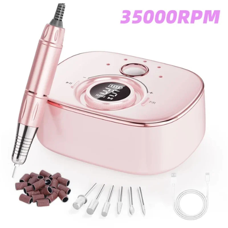 Nail Art Equipment Electrical Nail File for Acrylic NailElectric Manicure Machine Portable Milling Cutter Electrical Nail File for Acrylic Nail 231207