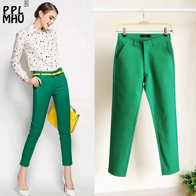Women's Pants s Fashion Ankle Length Suit Office Lady Pencil Pantalones 16 Color Spring High Waist Basic Slim Work Trousers 231206
