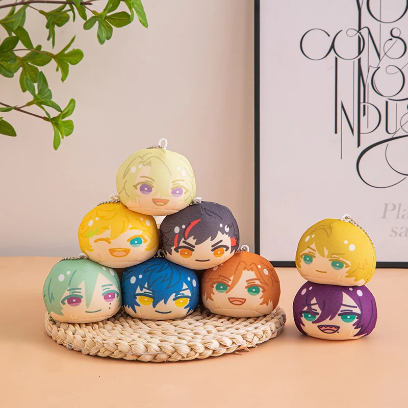 Key Rings Stuffed Es Idol Omanjuu keychain Pendant Toys Ensemble Stars Fushimi Yuzuru Hakaze Kaoru Kagehira Mika Sakuma Ritsu mini 231206