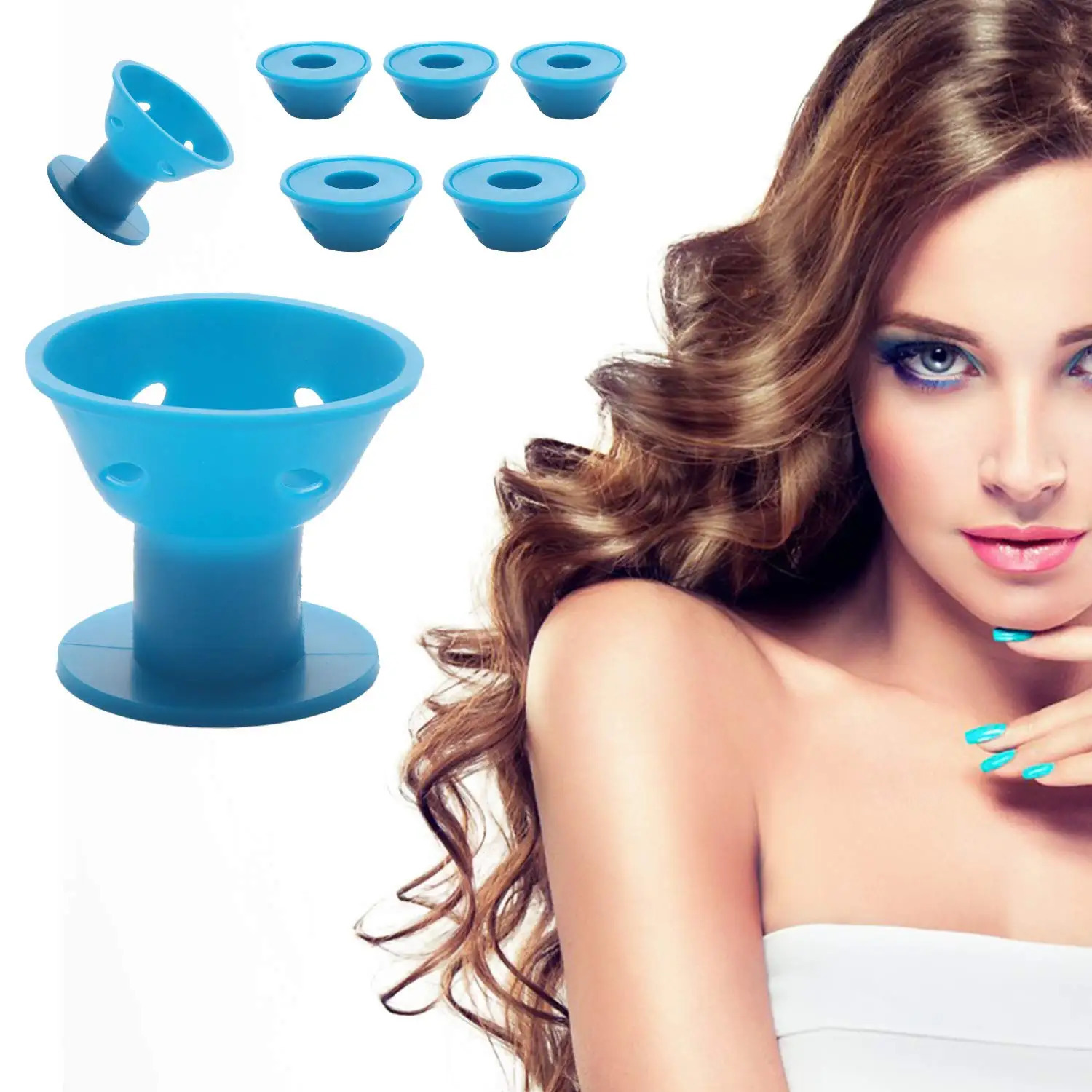 Hair Rollers 40 Pcs Silicone Hair Curlers with Bag and Hairnet Soft Rubber Magic Hair Care Rollers No Heat No Clip for Curlers 231202