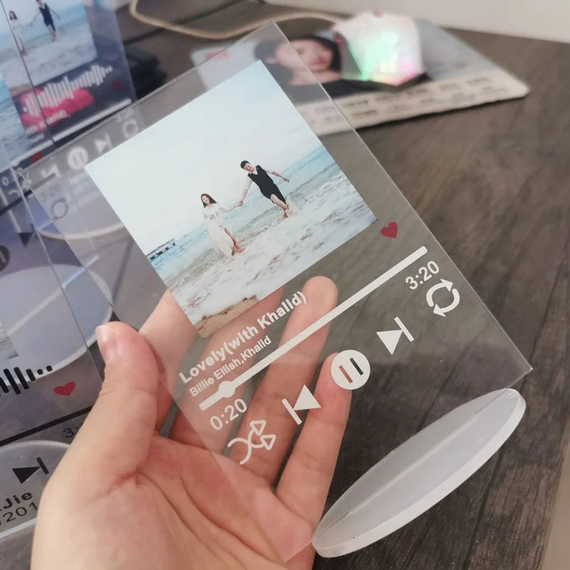 Key Rings Personalized Spotify Code Acrylic Music Board Song Po Name Custom Album Plaque Friends Lovers Family Gifts 231206
