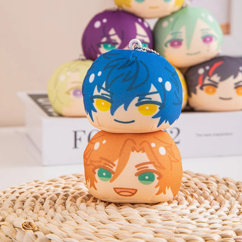 Key Rings Stuffed Es Idol Omanjuu keychain Pendant Toys Ensemble Stars Fushimi Yuzuru Hakaze Kaoru Kagehira Mika Sakuma Ritsu mini 231206