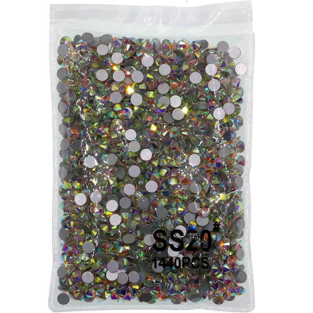 Nail Art Decorations SS3ss16 1440pcs Clear Crystal AB gold 3D Non Fix FlatBack Nail Art Diamond Decorations Shoes Dancing Rhinestone Decoration 231207