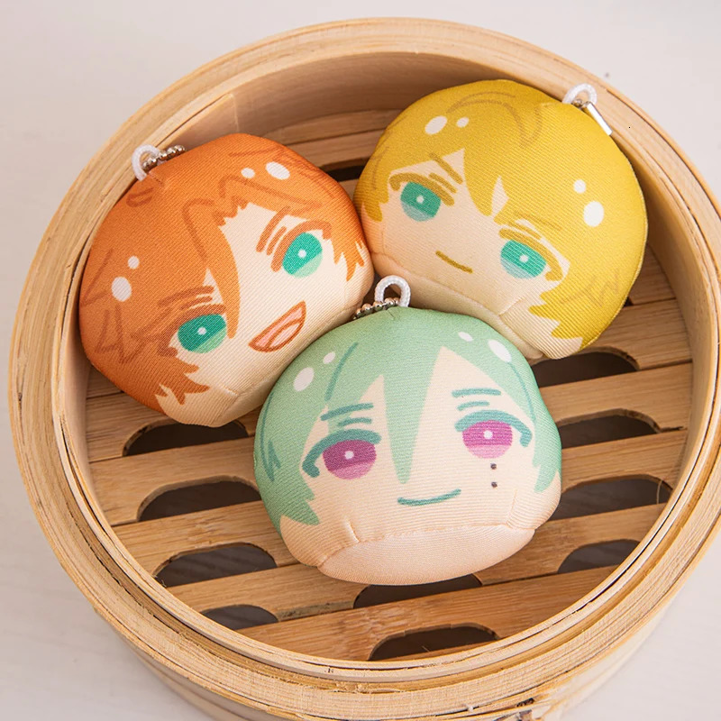 Key Rings Stuffed Es Idol Omanjuu keychain Pendant Toys Ensemble Stars Fushimi Yuzuru Hakaze Kaoru Kagehira Mika Sakuma Ritsu mini 231206