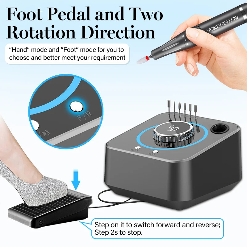 Nail Art Equipment 40000RPM Electric Nail Drill Professional Manicure Machine With Brushless Motor Nails Sander Set Nail Salon Polisher Equipment 2312