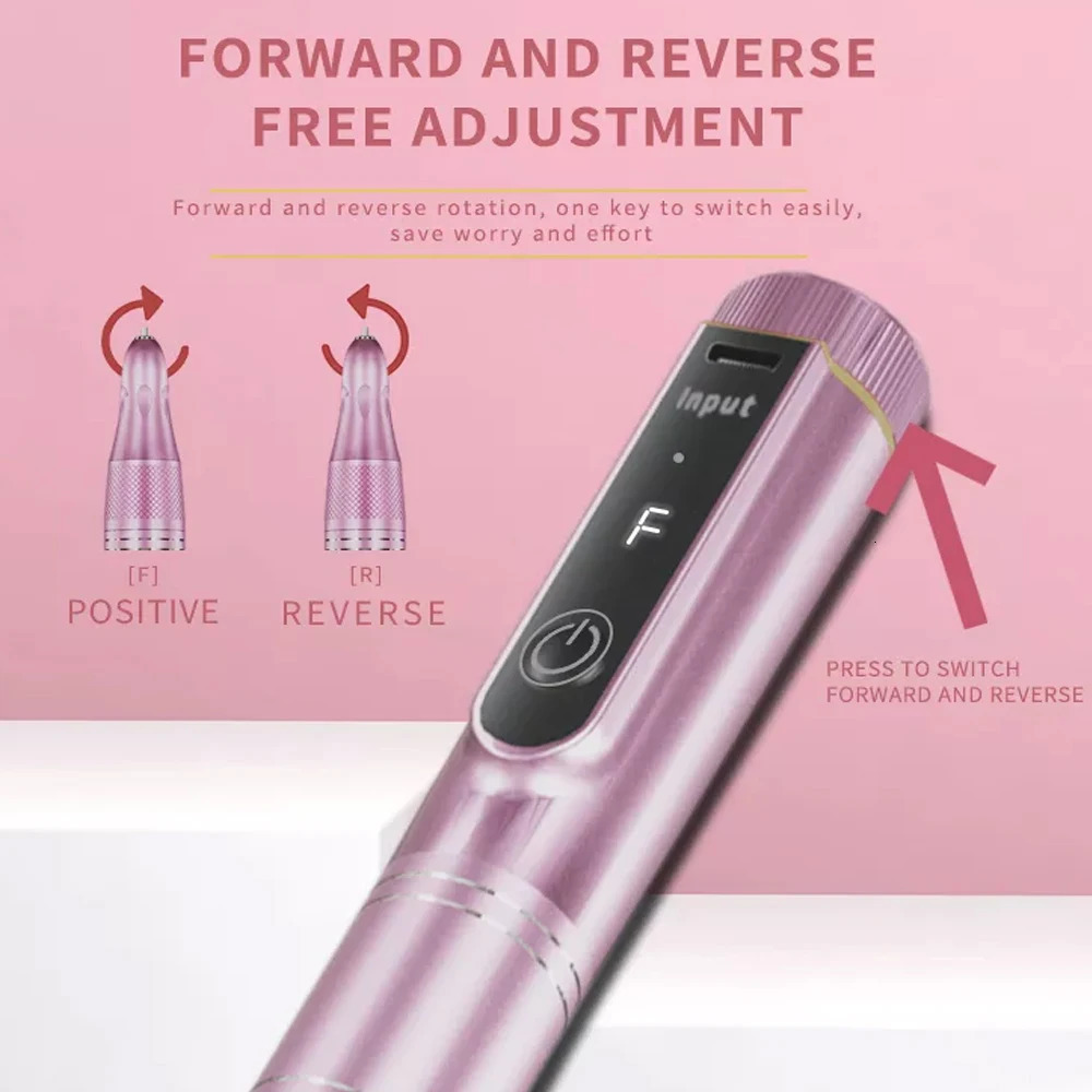 Nail Art Equipment Cordless Electric Nail Drill Machine with LED Display Forward Reverse Direction E File Nail Drill for Acrylic Nails Manicure Set 23