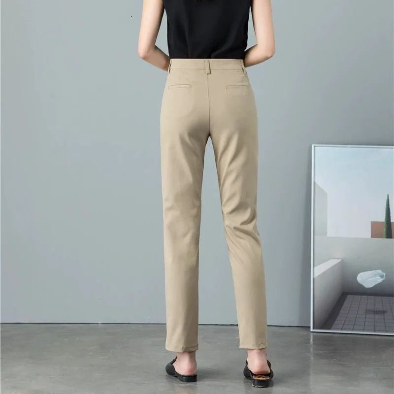 Women's Pants s Fashion Ankle Length Suit Office Lady Pencil Pantalones 16 Color Spring High Waist Basic Slim Work Trousers 231206