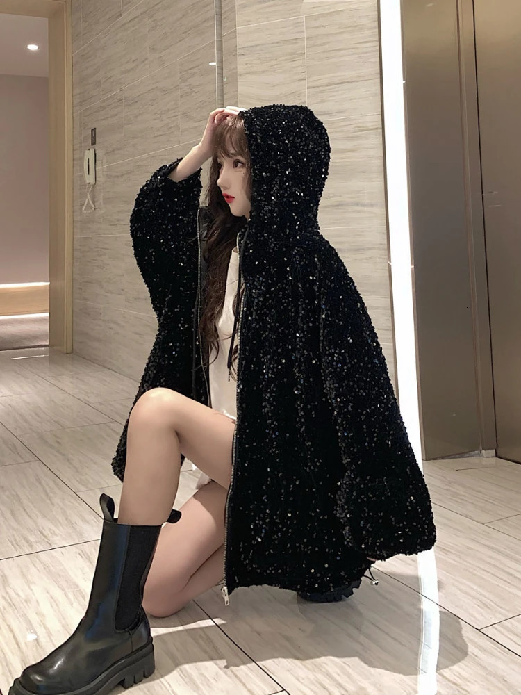 Women s Vests Hooded Jackets Oversized Clothing Trendy Outerwear Loose Thick Adorable Coat Long sleeved Tops Spring Autumn 231207