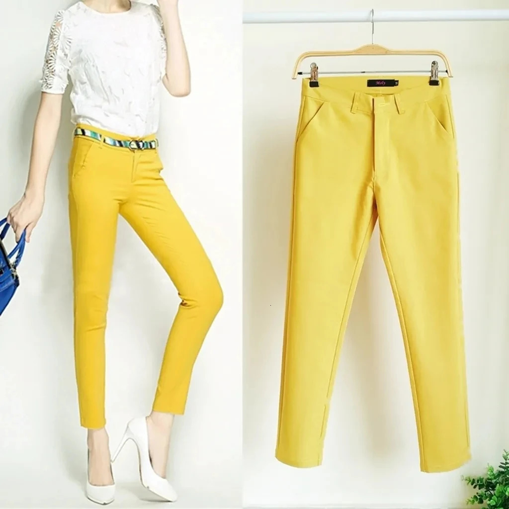 Women's Pants s Fashion Ankle Length Suit Office Lady Pencil Pantalones 16 Color Spring High Waist Basic Slim Work Trousers 231206