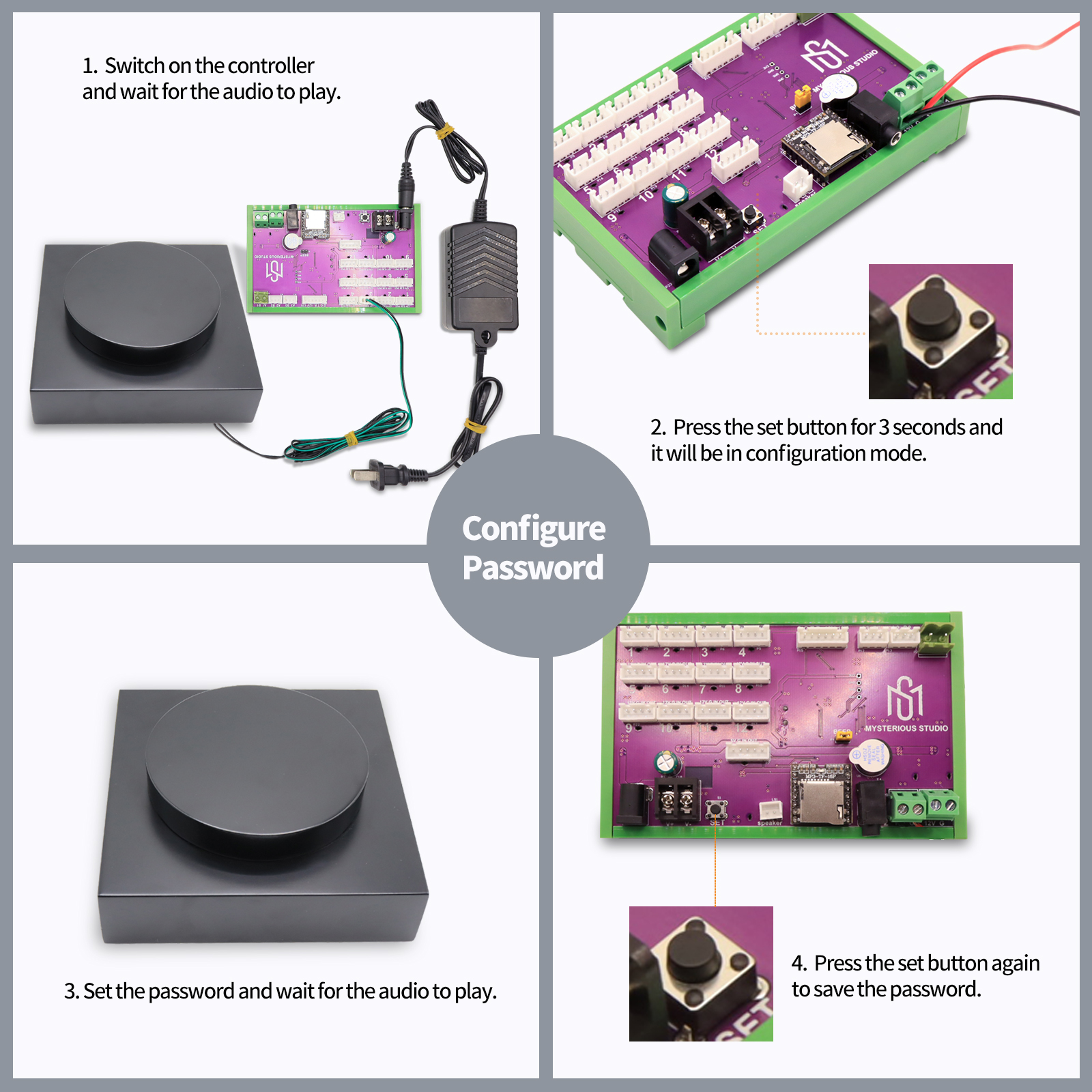 Secret room escape game mechanism props Electronic puzzle mysterious studio rotate base rotatecorrect position