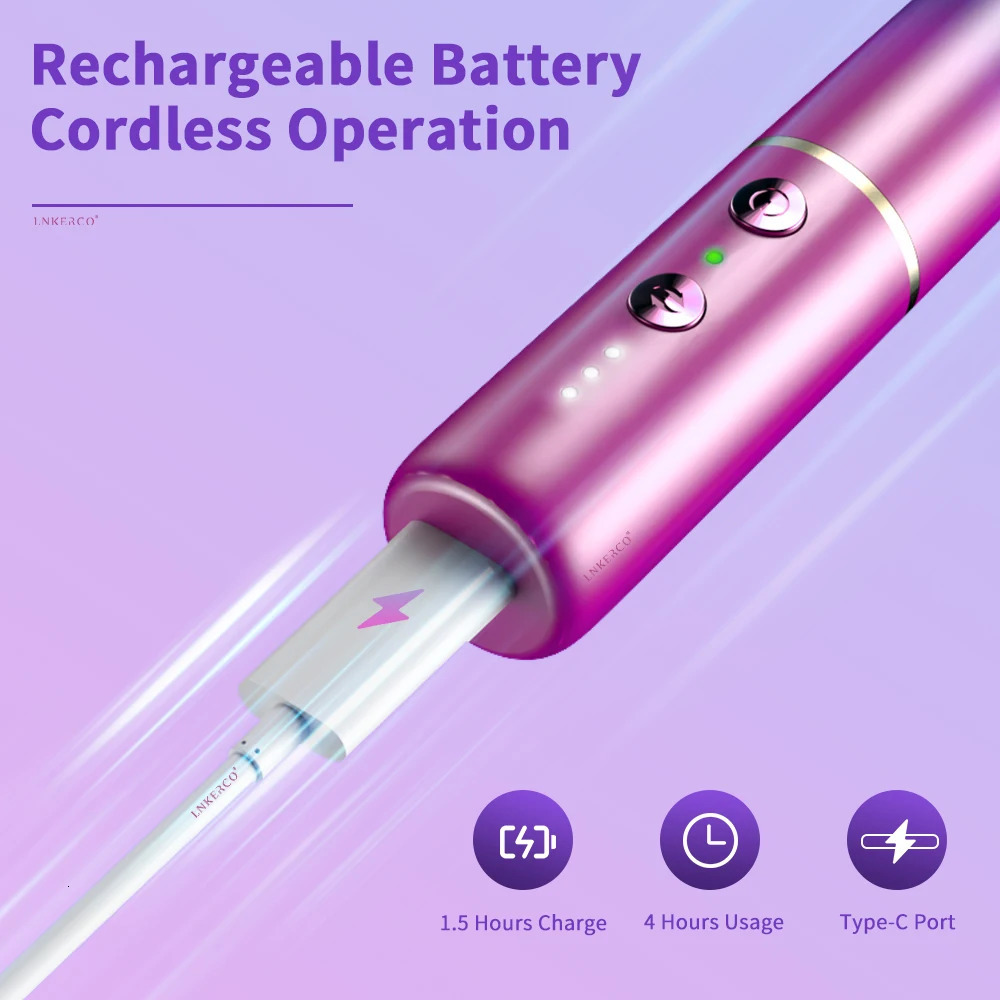 Nail Art Equipment Lnkerco 30000RPM Nail Drill Machine Gradient Color Electric Nail Sander For Manicure Milling Cutter Set Gel Polish Remover Tools 23