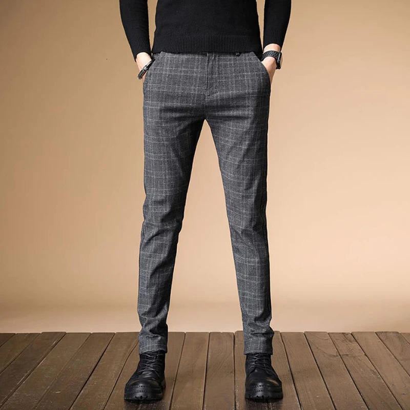 Men's Pants Autumn Upscale Men Casual Thick Cotton and Linen Male Pant Straight Trousers Business Plus Size 38 231206