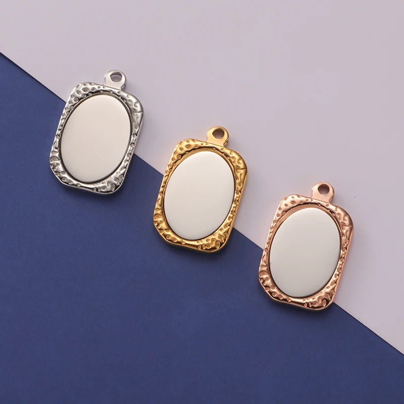 Charms Fnixtar 10pcs Square Mirror Polish Stainless Steel Charm Pendant Accessories DIY Craft Necklace Keychain For Gift Jewelry Making 231206