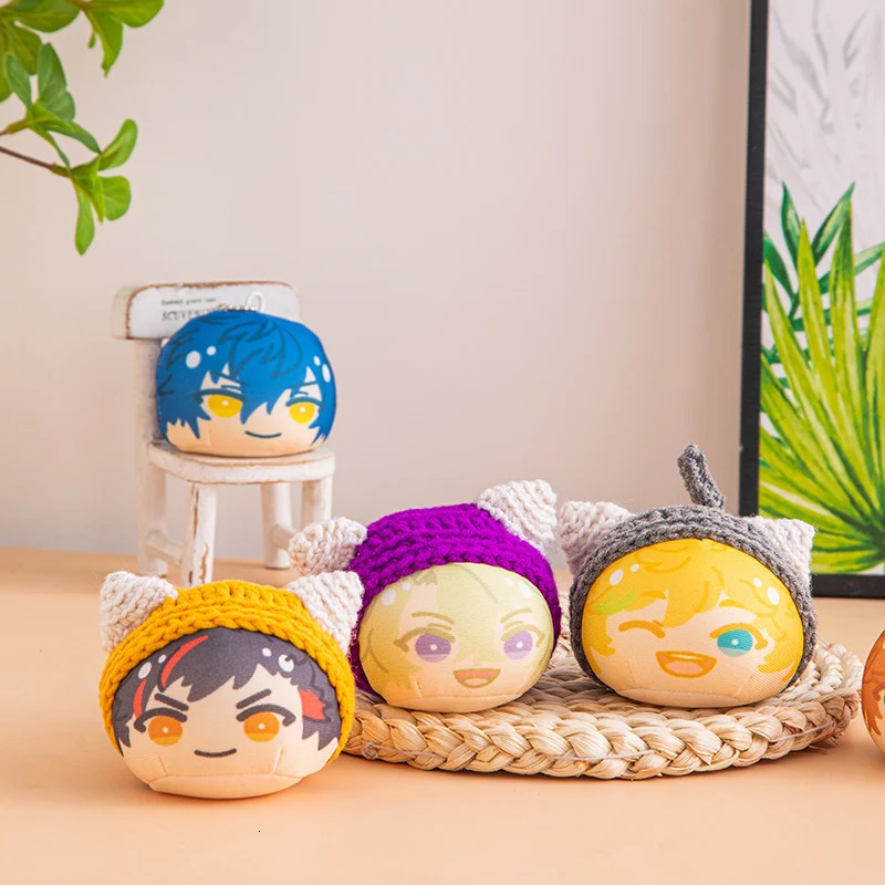 Key Rings Stuffed Es Idol Omanjuu keychain Pendant Toys Ensemble Stars Fushimi Yuzuru Hakaze Kaoru Kagehira Mika Sakuma Ritsu mini 231206