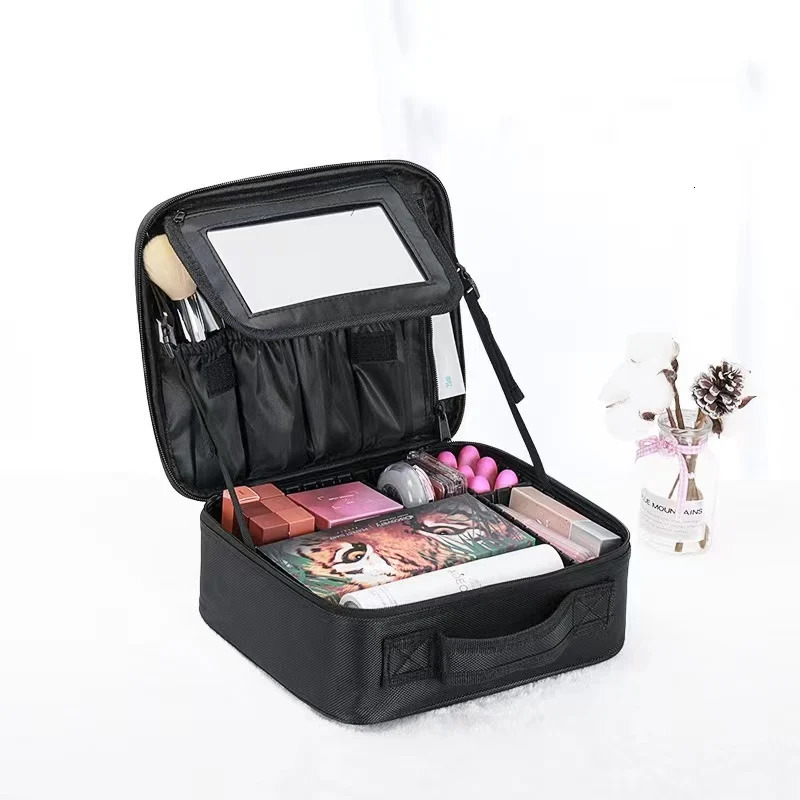 Compact Mirrors Smart LED Makeup Bag With Mirror Lights Large Capacity Professional Cosmetic Case For Women Travel Organizers Beauty Kit Storage 23120
