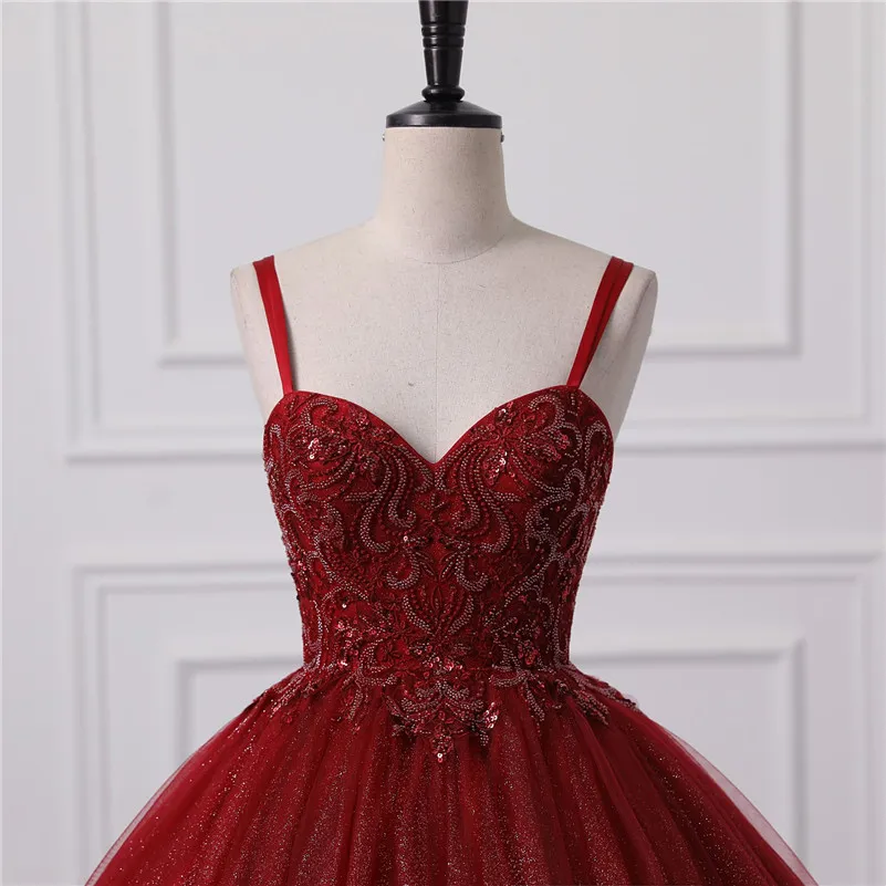 Shiny Bury Ball Gown Quinceanera Dresses Sexy Spaghetti Straps Backless Sequins Appliques Ong Prom Evening Gowns For Teens Bm3505 127