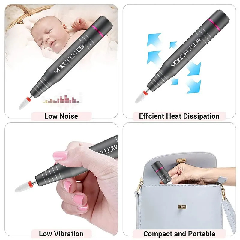 Nail Art Equipment YOKEFELLOW Electric Nail Drill 30000RPM Professional Electric Nail File Kit for Acrylic Gel Nails Manicure Pedicure Home Use 231207