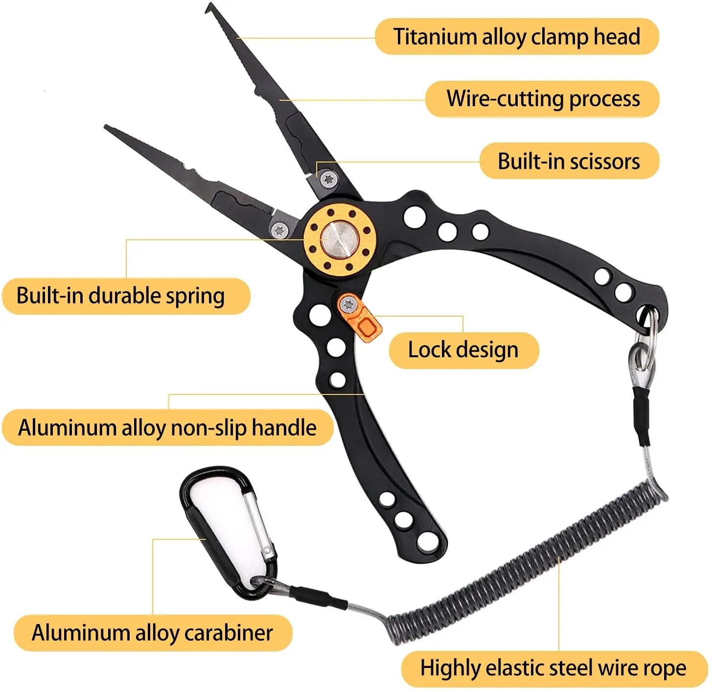 Fishing Accessories Fishing Pliers Hook Remover Stainless Steel Cutters and Lightweight Aluminum Handles Fish Gear Tools with Sheath Lanyard 231207