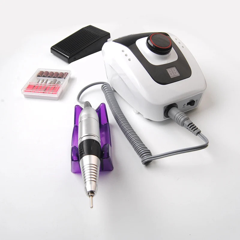 Nail Art Equipment 30W 35000RPM Electric Nail Drill Machine Manicure Pedicure Drill Set Nail Salon Polishing Milling Cutters Left Hand Nail Drill 2312