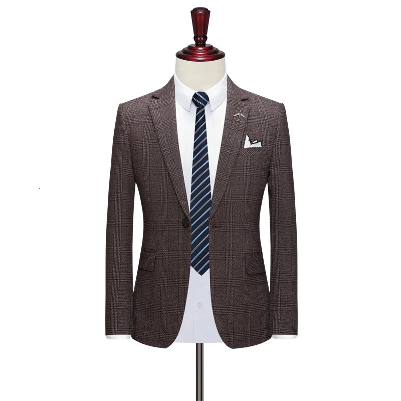 Men's Suits Blazers Suit Coat Vest Pants 3 Pcs Set 2023 Casual Boutique Business Retro British Style Plaid Jacket Trousers Waistcoat 231206
