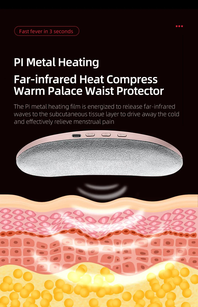 Portable Slim Equipment Menstrual Heating Pad Abdominal Massager Smart Warm Belt Waist Vibration Massage Device for Cramps Period Pain Relief 231206