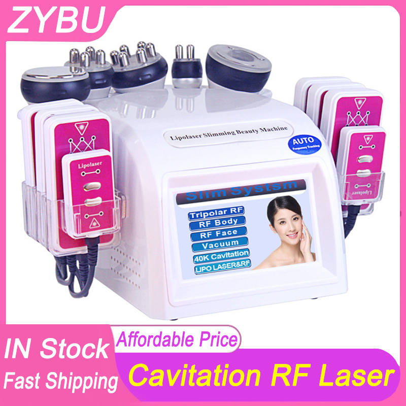 Hot Product 6 in 1 Vacuum Laser Radio Frequency RF 40K Cavi Lipo Slimming Ultrasonic Liposuction Cavitation Machine For Spa Skin Tightening Face Lifti