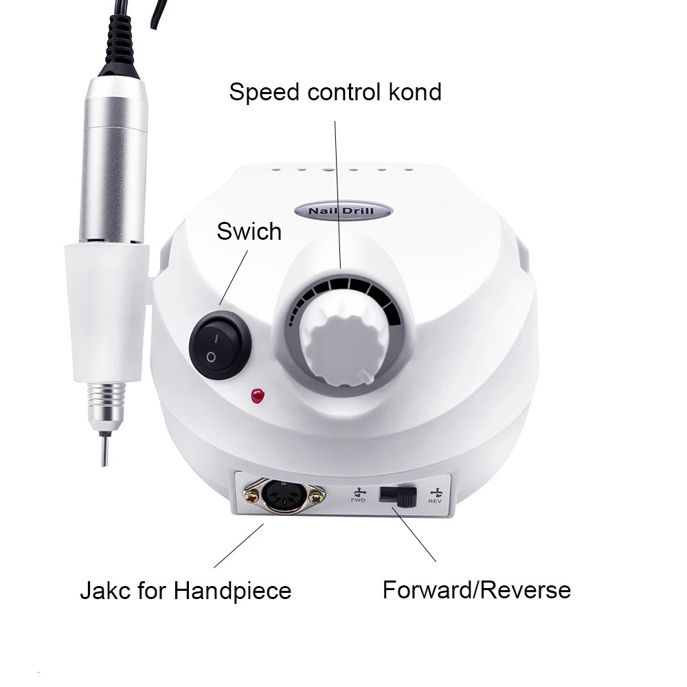 Nail Art Equipment 3500020000 RPM Electric Nail Drill Machine Mill Cutter Sets For Manicure Nail Tips Manicure Electric Nail Pedicure File 231207