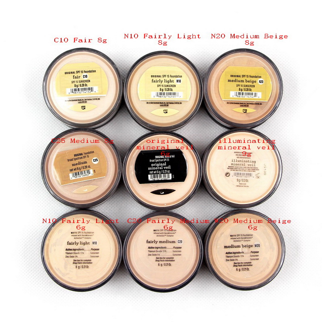 Mineral powder set loose powders matte brightening 6g 8g 9g concealer Pro makeup foundation poudre libre