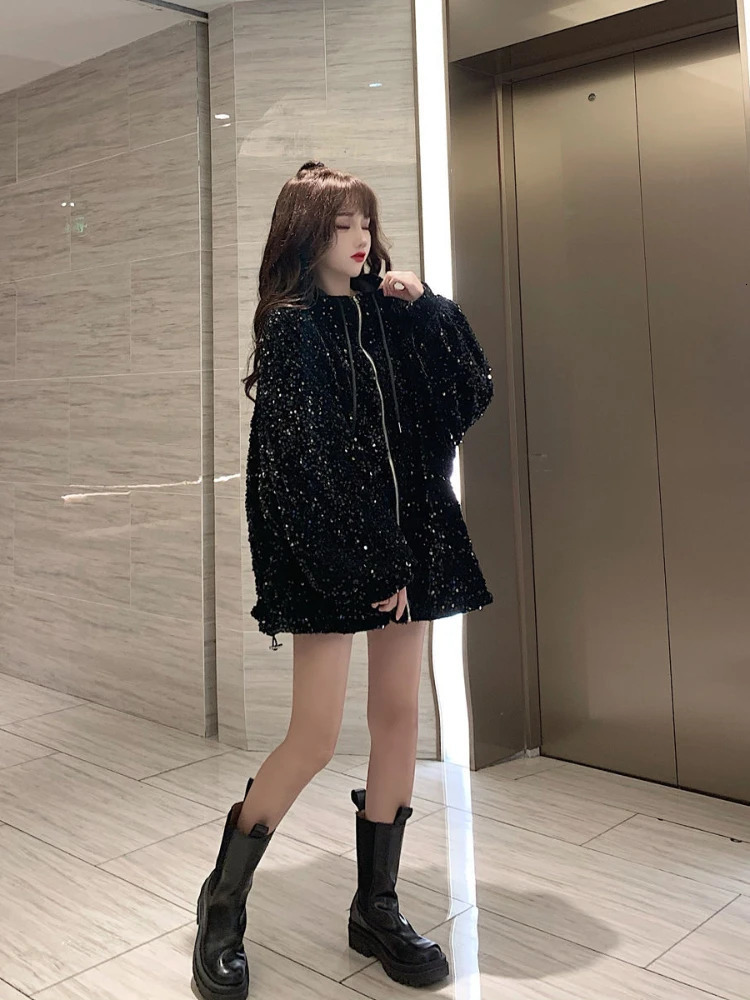 Women s Vests Hooded Jackets Oversized Clothing Trendy Outerwear Loose Thick Adorable Coat Long sleeved Tops Spring Autumn 231207