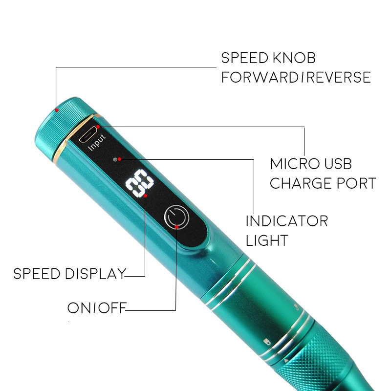 Nail Art Equipment 35000RPM Rechargeable Nail Drill Machine Portable Manicure Drill Nail Cuticle EFile Nail Polisher Cordless Nail Drill Machine 23120