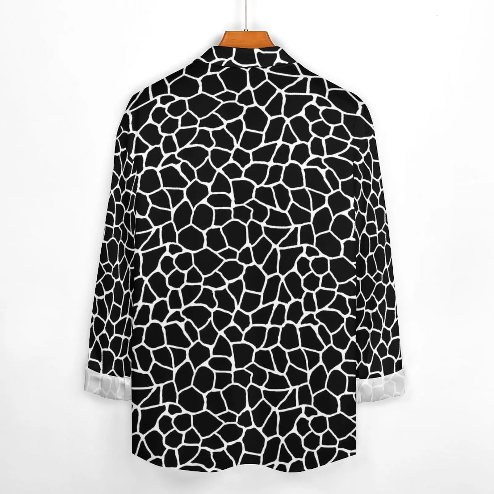 Men's Casual Shirts Giraffe Print Animal Shirt Autumn Black and White Casual Shirts Man Cool Blouses Long Sleeve Graphic Funny Top Big Size 3XL 4