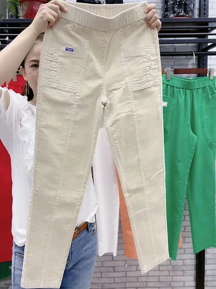 Women's Pants s Baggy Corduroy Vintage Harem Pant High Waist Pencil Pantalones Casual Fashion Oversized 4xl Trousers Office 92cm Spodnie 231206