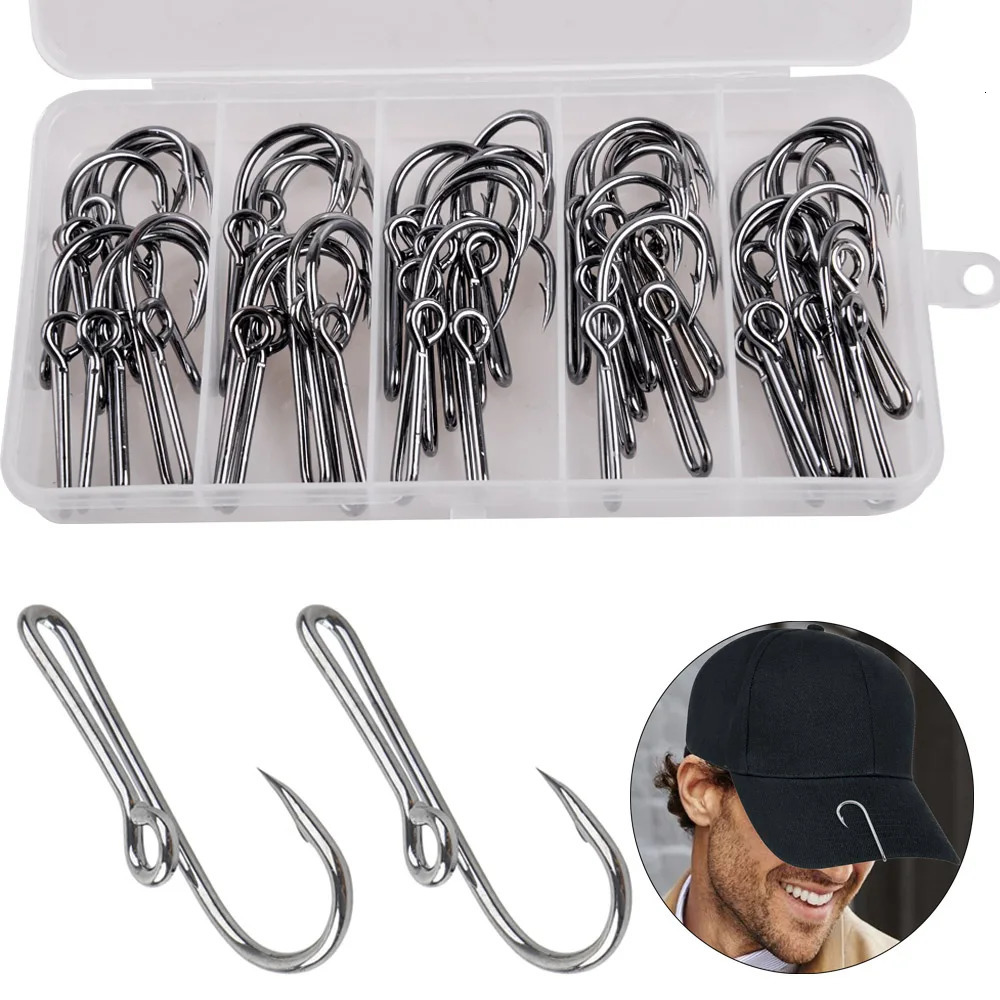 Fishing Hooks 40PCS Fish hook hat clip Custom Colored Gold/Black hat clip Fish Hooks for Cap Hook Clip fishing hook for hat Money/Tie Clasp 231204