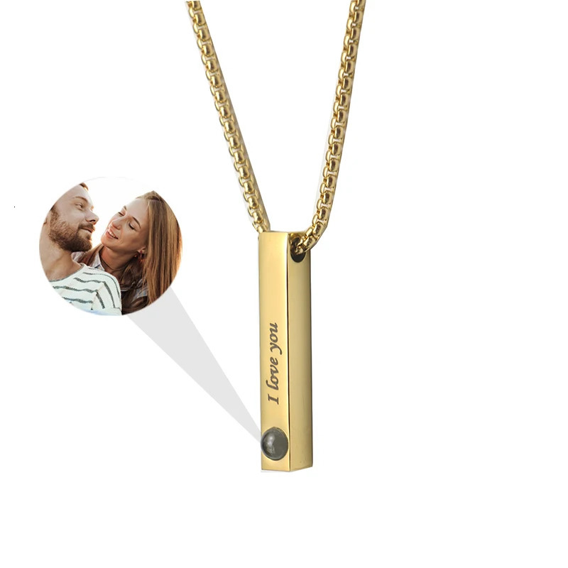 Key Rings Projection Po Bar Keychain Custom Personality Drive Safe Keyring Name Text Gift for Men and Women Jewelry 231206