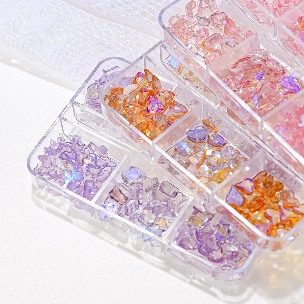 Nail Art Decorations 400100Pc Irregular Crystal Rhinsetone Nail Charm MixedSize Resin Flatback Jewelry Aurora Glass Gems Stone Parts Manicure Decor 23