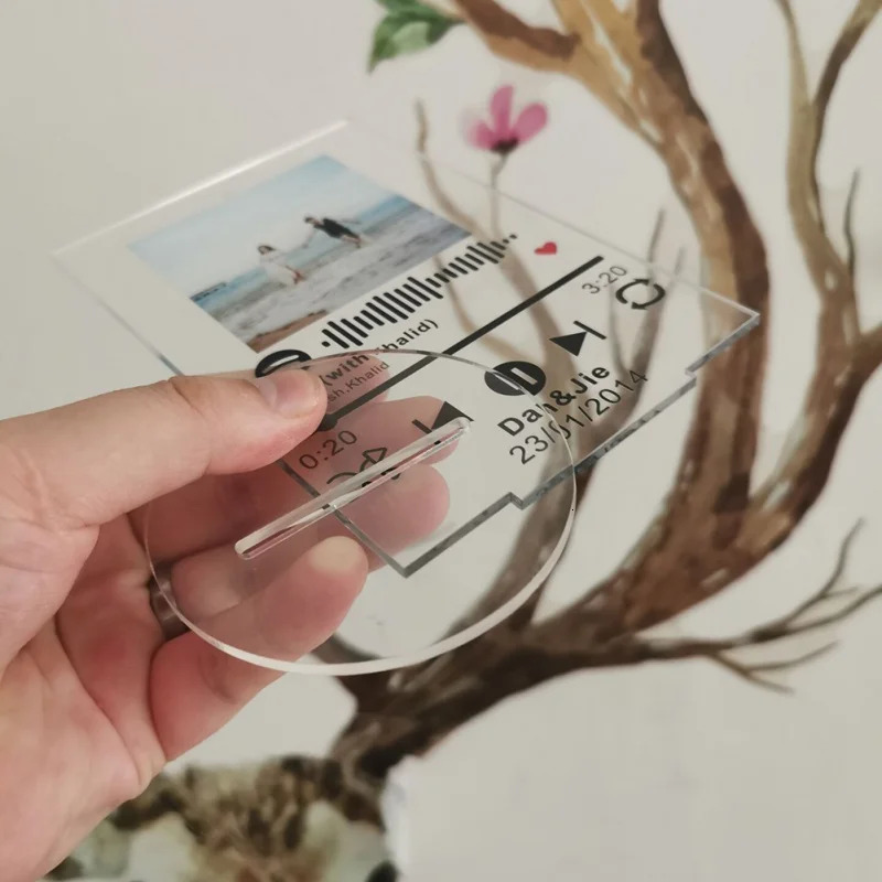 Key Rings Personalized Spotify Code Acrylic Music Board Song Po Name Custom Album Plaque Friends Lovers Family Gifts 231206