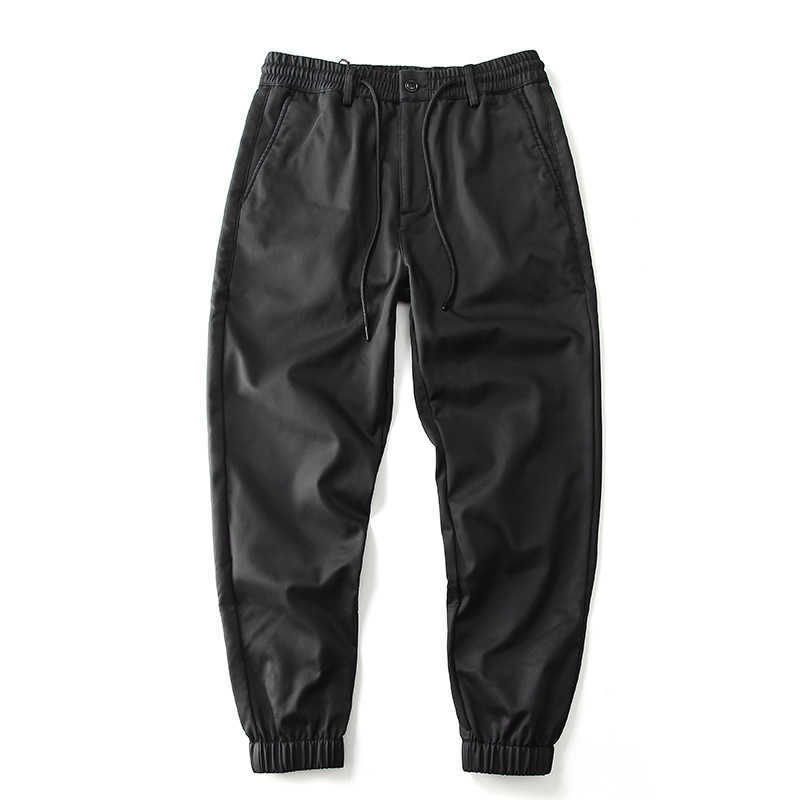 Fleece-lined winter casual men's ankle pants Q231207