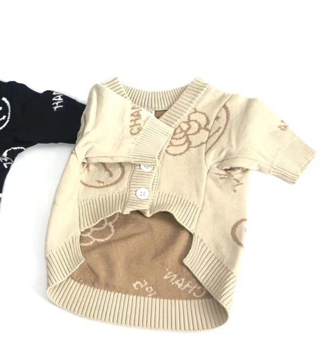 Classic Designer Cardigan Jacket for Pets Featuring Cozy Fall Colors