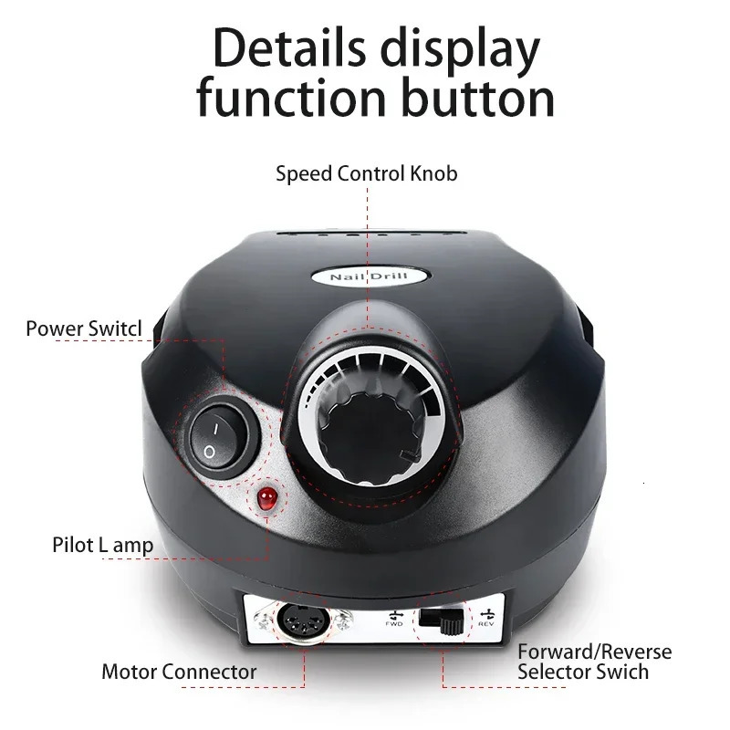 Nail Art Equipment 35000RPM Electric Nail Drill Professional Manicure Machine Nail Sander Set Nail Drill Bit Portable Nail Salon Polisher Equipment 23