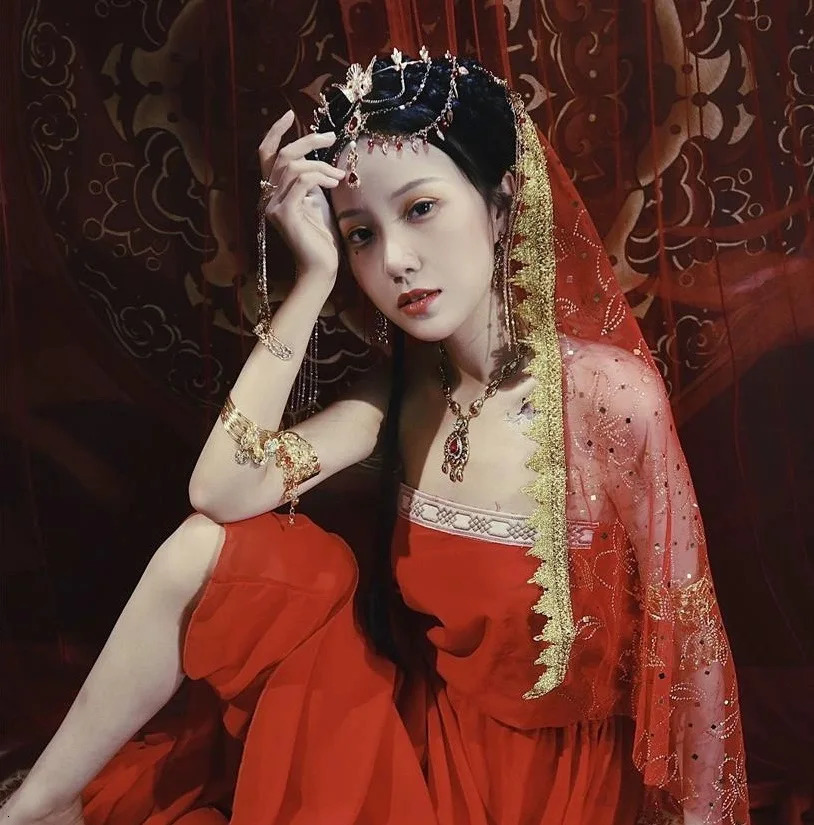 Headwear Hair Accessories Chinese Hanfu Beads Tassel Forehead Headband for Women HairBands India Bridal Jewelry Tiara Headdress 231207